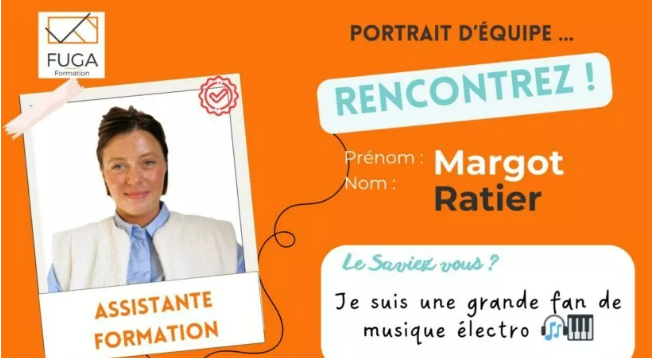 Portrait de Margot, assistante formation chez FUGA Formation, nouvelle membre de l’équipe.